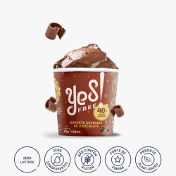 Sorvete chocolate Cremoso Yes free 120ml