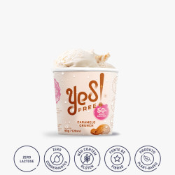 Sorvete Caramelo Crunch 50% menos Açucares Yes free 120ml