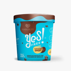 Sorvete Chocolate Drop Com Pedacinho de Chocolate Yes Free 470ml