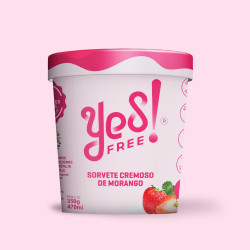 Sorvete Morango Linha Zero Açucar Yes free 470ml
