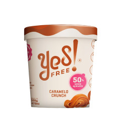 Sorvete Doce de Leite Mesclado Caramelo Crunch Yesfree 470ml