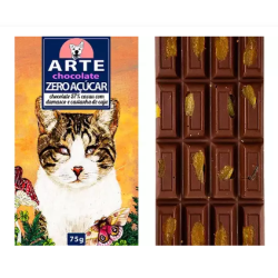 Chocolate 57% Zero c/ Damasco e Castanha  75g - Arte Chocolate