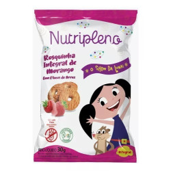 Rosquinha Integral de Morango Sem Açucar - Nutripleno Linha Infantil Show da Luna 30g