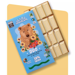 Chocolate Duo Branco e ao Leite 75g - Arte Chocolate