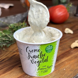 Creme Fraiche Vegetal Lemon Pepper Dill 180g - Ecozy  Cheegou hoje Fresquinho