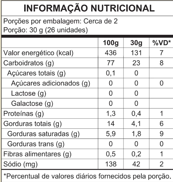 Biscoito de polvilho tradicional 65g