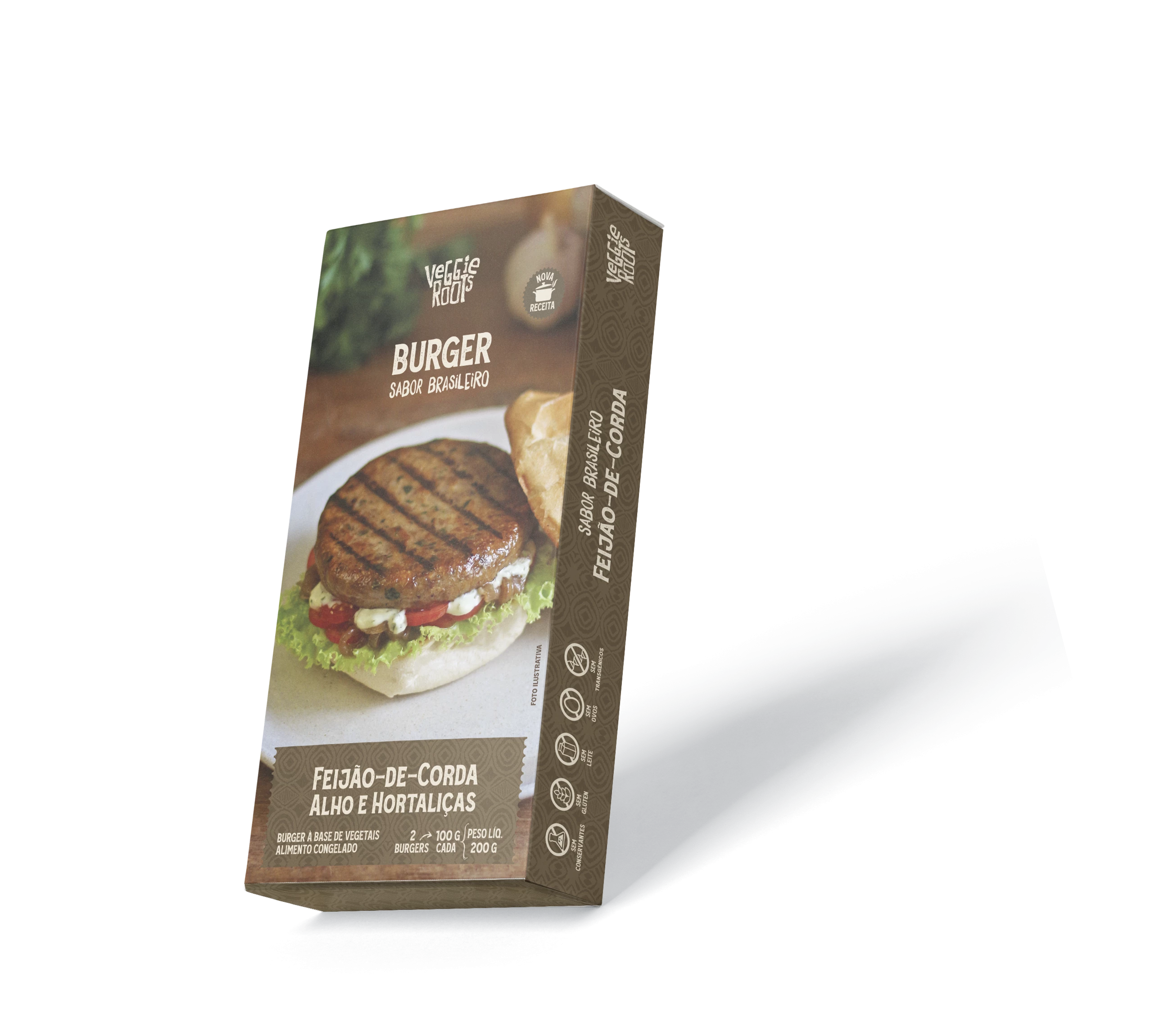 Burger Vegano de Feijão-de-Corda 200G -  Veggie Roots PRÉ VENDA