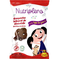 Rosquinha Integral de chocolate Sem Açucar - Nutripleno Linha Infantil Show da Luna 30g