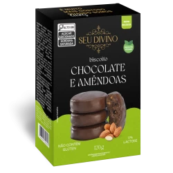 Biscoito Chocolate Com  Amêndoas Seu Divino 120g