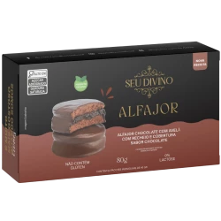 Alfajor de Chocolate com Recheio de Chocolate Seu Divino 80g