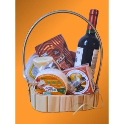 Cesta de Presente - Queijos e Vinhos - Vegano