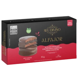 Alfajor Chocolate com Avelã Seu Divino 80g