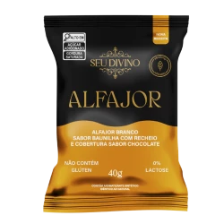 Alfajor Branco Baunilha Com Recheio Chocolate Seu Divino 40g