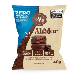 Alfajor de Chocolate com Recheio de Chocolate Zero Açucar Seu Divino 40g