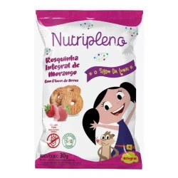 Rosquinha Integral de Morango Sem Açucar - Nutripleno Linha Infantil Show da Luna 30g