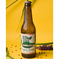 Kombucha Bem Viver Sabor Capim Limão Bebida Orgânica 355ml