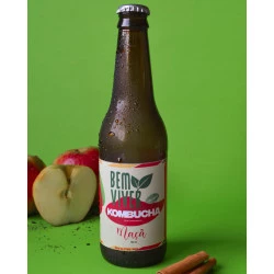 Kombucha Bem Viver Sabor Maça Bebida Orgânica 355ml