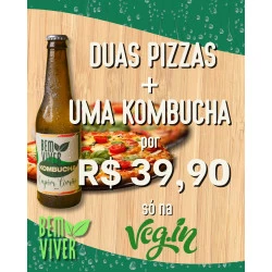 Promoção 2 Pizzas Pop Vegan + 1 Kombucha