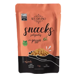 Snacks Sabor  Pizza - Vegano, Sem Glúten e Lactose Seu Divino  50g
