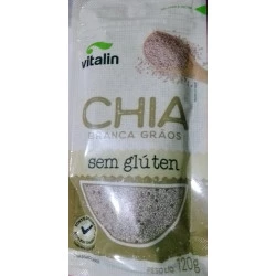 Chia Branca em Grãos Integral 120g Vitalin